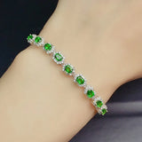 Emerald Diamond Bracelets Silver Jewelry for Women