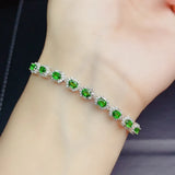 Emerald Diamond Bracelets Silver Jewelry for Women