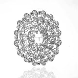 Hollow Wings Pearl Brooch Round Shape Rhinestone Silver Crystal Jewelry