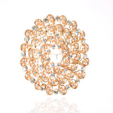 Hollow Wings Pearl Brooch Round Shape Rhinestone Silver Crystal Jewelry