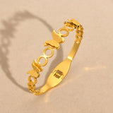 Butterfly Charm Bracelet for Women, Stainless Steel Cuff Bangle Gift