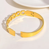 Stainless Steel Hollow Rhinestones Cuff Bracelet for Women
