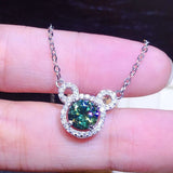 Zircon Diamonds Gemstones Silver Choker Necklace for Women
