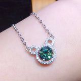 Zircon Diamonds Gemstones Silver Choker Necklace for Women