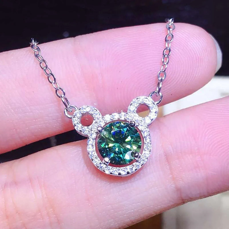 Zircon Diamonds Gemstones Silver Choker Necklace for Women