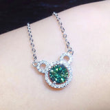 Zircon Diamonds Gemstones Silver Choker Necklace for Women
