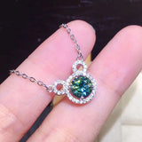 Zircon Diamonds Gemstones Silver Choker Necklace for Women