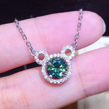 Zircon Diamonds Gemstones Silver Choker Necklace for Women