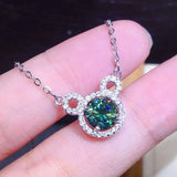 Zircon Diamonds Gemstones Silver Choker Necklace for Women
