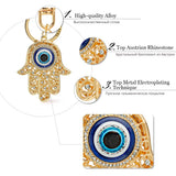 Hamsa Fatima Hand Eyes Keychain Charm Amulet Purse Bag Pendant K236