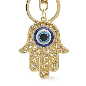 Hamsa Fatima Hand Eyes Keychain Charm Amulet Purse Bag Pendant K236