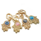 Hamsa Fatima Hand Eyes Keychain Charm Amulet Purse Bag Pendant K236