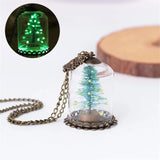 Christmas Tree Seat Glass Bottle Pendant Necklace Glow in the Dark