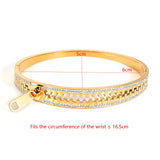 Crystal Zipper Bracelet Stainless Steel Bangle for Women