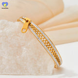 Crystal Zipper Bracelet Stainless Steel Bangle for Women
