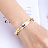 Crystal Zipper Bracelet Stainless Steel Bangle for Women