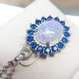 Opal & Crystal Zircon Diamonds Pendant Necklace for Women