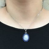 Opal & Crystal Zircon Diamonds Pendant Necklace for Women
