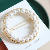 Pearl Barrettes 14K Round Hair Je