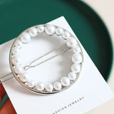 Pearl Barrettes 14K Round Hair Je