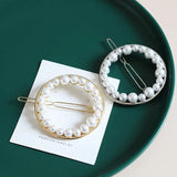 Pearl Barrettes 14K Round Hair Je