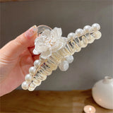 Rose Barrette Hair Clips Pearl Hair Claws for Women Girls