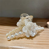 Rose Barrette Hair Clips Pearl Hair Claws for Women Girls