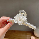 Rose Barrette Hair Clips Pearl Hair Claws for Women Girls