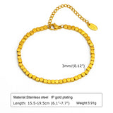 Geometric Beaded Chain Bracelet Stainless Steel Square Beads