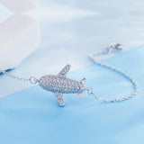 925 Sterling Silver Bracelet Airplane Pendant Ladies Bracelet