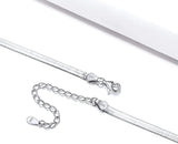 925 Sterling Silver Flat Snake Chain Anklet for Women
