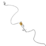 925 Silver Anklet Women Rose Flower Chain Jewelry Mix&Match Daily