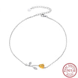 925 Silver Anklet Women Rose Flower Chain Jewelry Mix&Match Daily