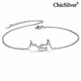 925 Silver Anklets Women Zodiac Sign Boho Beach Foot Jewelry