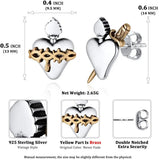 925 Silver Sacred Heart of Jesus Stud Earrings Vintage Christian Jewelry