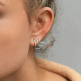 925 Silver Small Huggie Hoop Earrings CZ Cartilage Piercing Sleeper Earrings