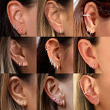 925 Silver Small Huggie Hoop Earrings CZ Cartilage Piercing Sleeper Earrings
