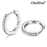 925 Silver Small Huggie Hoop Earrings CZ Cartilage Piercing Sleeper Earrings