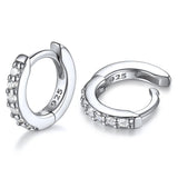 925 Silver Small Huggie Hoop Earrings CZ Cartilage Piercing Sleeper Earrings