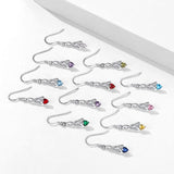 Celtic Knot Earrings 925 Sterling Silver Birthstone Heart Dangle Drop Earrings