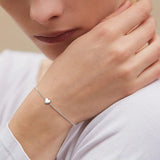 Tiny Heart Love Bracelet 925 Sterling Silver Dainty Charm Adjustable Gift