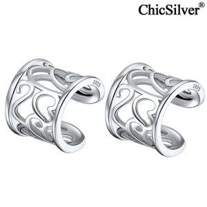 Irish Celtic Knot Ear Cuff 925 Sterling Silver Clip on Cartilage Earrings