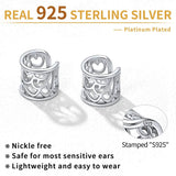 Irish Celtic Knot Ear Cuff 925 Sterling Silver Clip on Cartilage Earrings