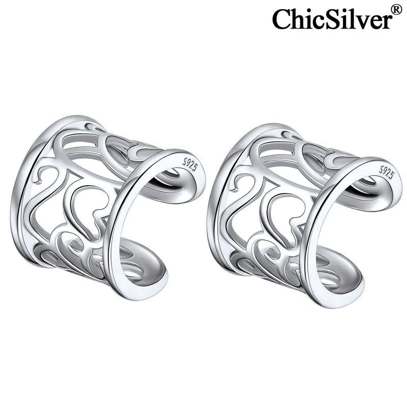 Irish Celtic Knot Ear Cuff 925 Sterling Silver Clip on Cartilage Earrings