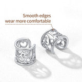 Irish Celtic Knot Ear Cuff 925 Sterling Silver Clip on Cartilage Earrings