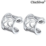 Irish Celtic Knot Ear Cuff 925 Sterling Silver Clip on Cartilage Earrings