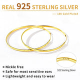 925 Sterling Silver Large Hoop Earrings Lightweight Round Circle Endless Hoops