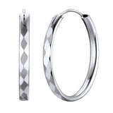 925 Sterling Silver Large Hoop Earrings Lightweight Round Circle Endless Hoops