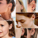 March Birthstone Earrings 925 Sterling Silver Dainty Round Cut Studs