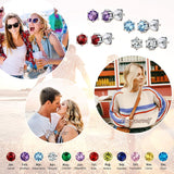 March Birthstone Earrings 925 Sterling Silver Dainty Round Cut Studs